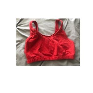 red sports bra